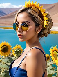 Attractive 20 year old latina girl DD breasts curvy ass in traditional blue dress