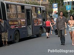 Cum Walk : Euro babe gets fucked in public then made to walk across a crowded bridge with fresh cum on her face.