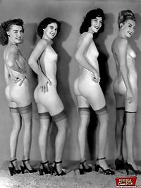 Beautiful vintage sweetheart bottoms posing in the fifties