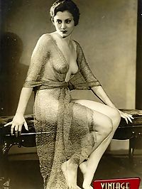 Several ladies from the thirties showing their fine goods