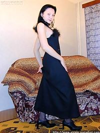 Black-haired Goth virgin shows her sweet tight slit