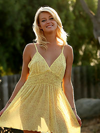 Nothing is better than a see thru yellow dress and a pretty blond girl
