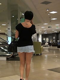 Busty babe sharked in public